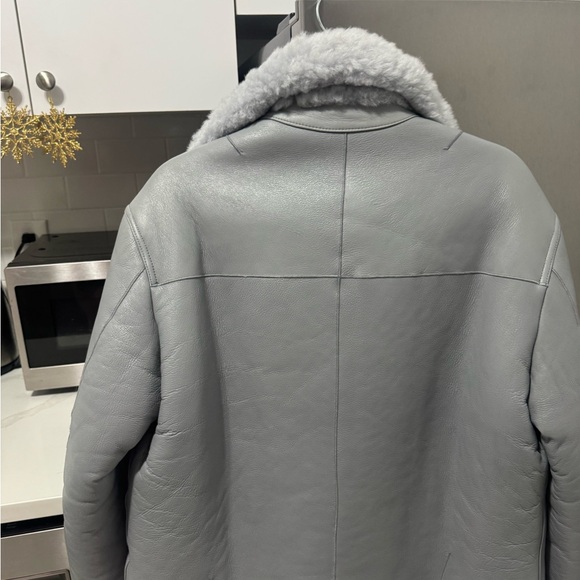 IRO Gray Leather Jacket with Silver Accents - Picture 7 of 7